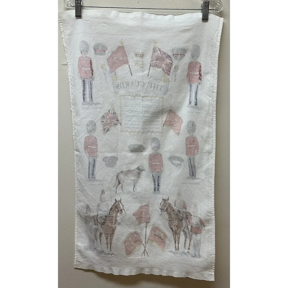 Vintage London Scene Made in Uk Lamont The Guards Tea Towel Wall Hanging